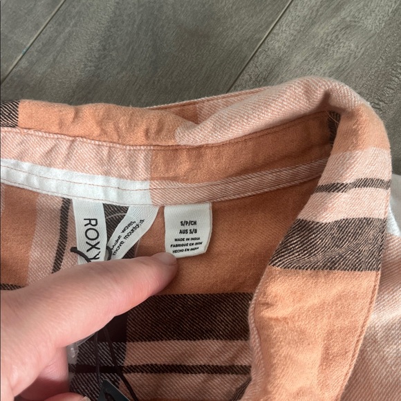 Roxy Flannel Swim Cover Up Shirt - Picture 6 of 7